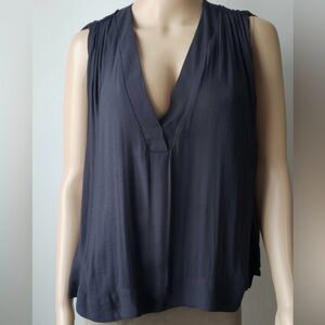 Free People Black Blouse Top Sleeveless Oversized Lined High Low size S